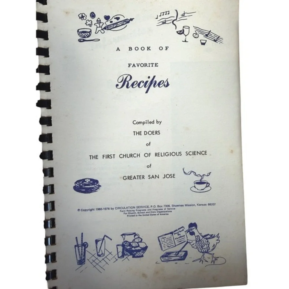 Vintage 1970s Church Community Cookbooks San Jose First Church St Josephs Parish
